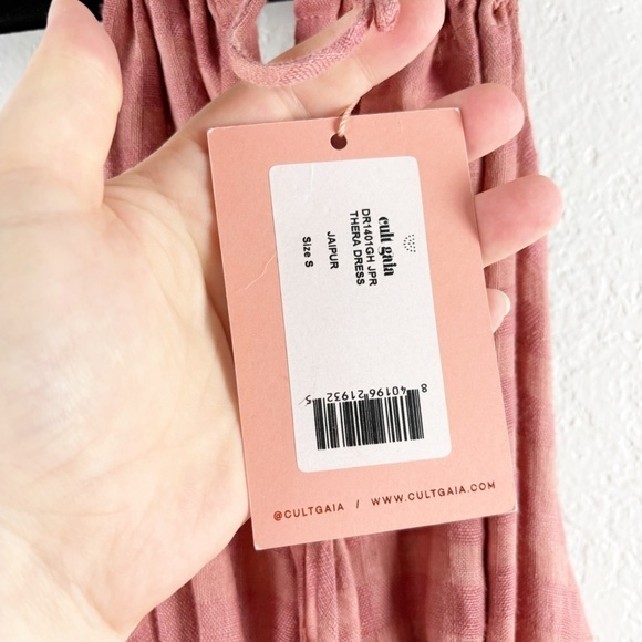 Cult Gaia Thera Cut Out Flared Linen Blend Maxi Dress Jaipur Pink Small Party - Picture 7 of 8